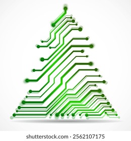 Abstract technology Christmas tree, circuit board