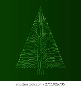 Abstrakte Technologie Weihnachtsbaum, Platine, Vektorgrafik
