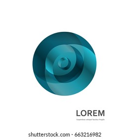 Abstract technology circle in blue color.