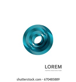 Abstract technology circle in blue color.