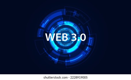 Abstract Technology Circle Digital Futuristic Concept Web 3.0 Semantic Web and Artificial Intelligence Accessing network services personal information Working on a network Decentralized and Blockchain