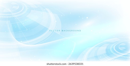 Abstract technology circle digital white on blue background. Vector illustartion