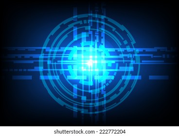 Abstract technology circle light effect  and  dark blue  background