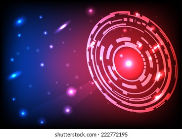 Abstract technology circle Lighting  effect  of galaxy  background
