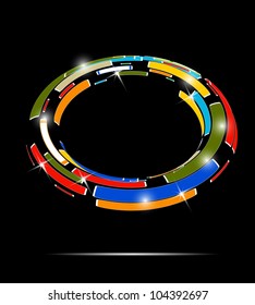 Abstract technology circle on dark vector background