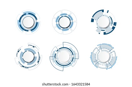 Abstract technology circle set design.