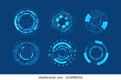 Abstract technology circle set design.Icon Editable Stroke