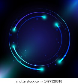 Abstract technology circle shape background vector eps10 illustration. Hi-tech and innovation concept dark blue background.