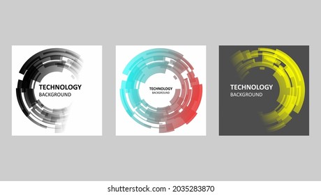 Abstract technology circle. Vector Set illustration. Can be used for banners, Corporate, Media, Technology styles vector logo design template