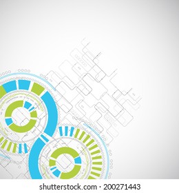 Abstract technology circles background