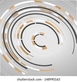 Abstract technology circles background, dynamic illustration.