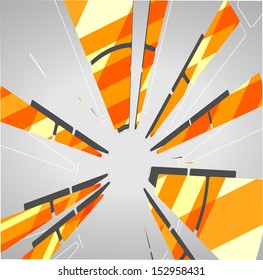 Abstract technology circles background, dynamic illustration.