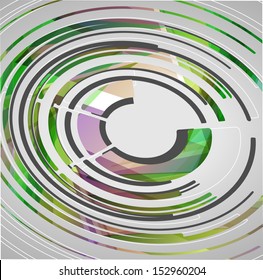 Abstract technology circles background, dynamic illustration.