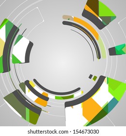 Abstract technology circles background, dynamic illustration.
