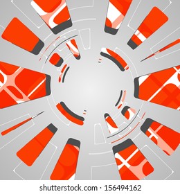 Abstract technology circles background, dynamic illustration.