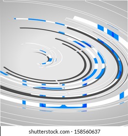 Abstract technology circles background, dynamic illustration.