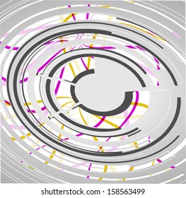 Abstract technology circles background, dynamic illustration.