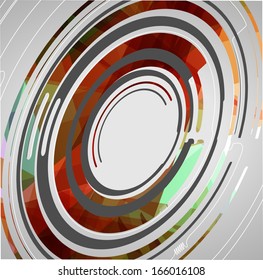 Abstract technology circles background, dynamic illustration.