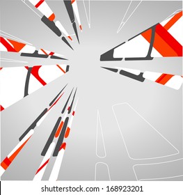 Abstract technology circles background, dynamic illustration.