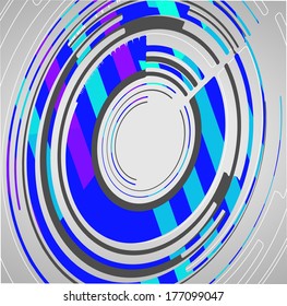 Abstract technology circles background, dynamic illustration.