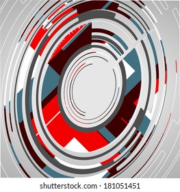 Abstract technology circles background, dynamic illustration.