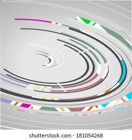 Abstract technology circles background, dynamic illustration.
