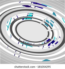 Abstract technology circles background, dynamic illustration.