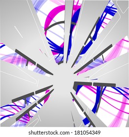 Abstract technology circles background, dynamic illustration.