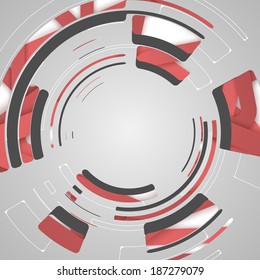 Abstract technology circles background, dynamic illustration.