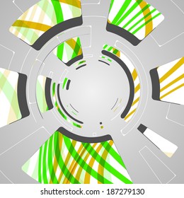Abstract technology circles background, dynamic illustration.