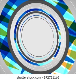 Abstract technology circles background, dynamic illustration.