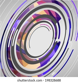 Abstract technology circles background, dynamic illustration.