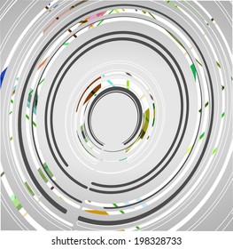 Abstract technology circles background, dynamic illustration.