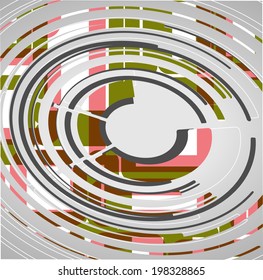 Abstract technology circles background, dynamic illustration.