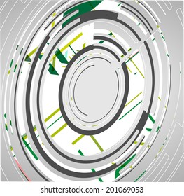 Abstract technology circles background, dynamic illustration.