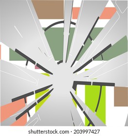 Abstract technology circles background, dynamic illustration.