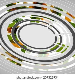 Abstract technology circles background, dynamic illustration.