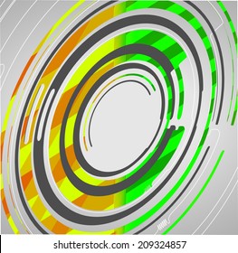 Abstract technology circles background, dynamic illustration.