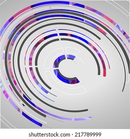 Abstract technology circles background, dynamic illustration.