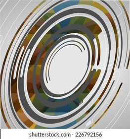 Abstract technology circles background, dynamic illustration.