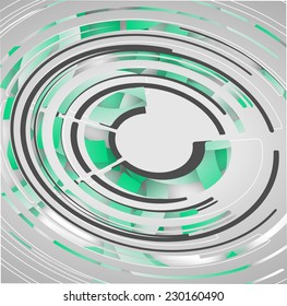 Abstract technology circles background, dynamic illustration.