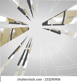 Abstract technology circles background, dynamic illustration.