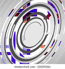 Abstract technology circles background, dynamic illustration.