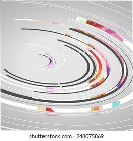 Abstract technology circles background dynamic illustration.