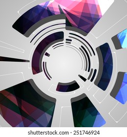 Abstract technology circles background dynamic illustration.