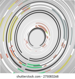 Abstract technology circles background, dynamic illustration.