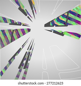 Abstract technology circles background, dynamic illustration.