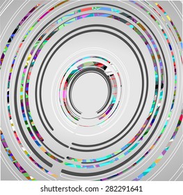 Abstract technology circles background, dynamic illustration.