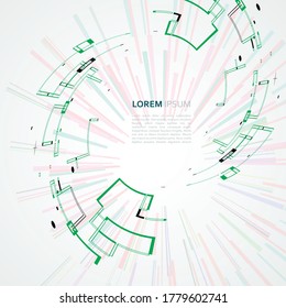 Abstract technology circles. Connect rounded shapes. Vector communication background