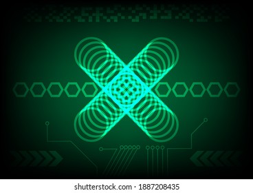 Abstract technology circles and digital light vector background